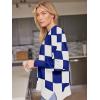 imageLILLUSORY Womens Oversized Batwing Sweaters 2025 Fall Outfits Trendy Crewneck Knit Side Slit Fashion Pullover TopsBlue White