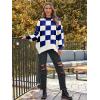 imageLILLUSORY Womens Oversized Batwing Sweaters 2025 Fall Outfits Trendy Crewneck Knit Side Slit Fashion Pullover TopsBlue White