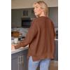 imageLILLUSORY Womens Oversized Batwing Sweaters 2025 Fall Outfits Trendy Crewneck Knit Side Slit Fashion Pullover TopsBrick Red