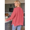 imageLILLUSORY Womens Oversized Batwing Sweaters 2025 Fall Outfits Trendy Crewneck Knit Side Slit Fashion Pullover TopsBright Pink