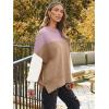 imageLILLUSORY Womens Oversized Batwing Sweaters 2025 Fall Outfits Trendy Crewneck Knit Side Slit Fashion Pullover TopsColorblockpink