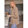 imageLILLUSORY Womens Oversized Batwing Sweaters 2025 Fall Outfits Trendy Crewneck Knit Side Slit Fashion Pullover TopsDark Apricot
