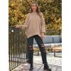 imageLILLUSORY Womens Oversized Batwing Sweaters 2025 Fall Outfits Trendy Crewneck Knit Side Slit Fashion Pullover TopsDark Apricot