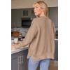 imageLILLUSORY Womens Oversized Batwing Sweaters 2025 Fall Outfits Trendy Crewneck Knit Side Slit Fashion Pullover TopsDark Apricot