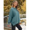 imageLILLUSORY Womens Oversized Batwing Sweaters 2025 Fall Outfits Trendy Crewneck Knit Side Slit Fashion Pullover TopsDeep Green