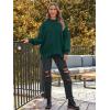 imageLILLUSORY Womens Oversized Batwing Sweaters 2025 Fall Outfits Trendy Crewneck Knit Side Slit Fashion Pullover TopsForest Green