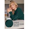 imageLILLUSORY Womens Oversized Batwing Sweaters 2025 Fall Outfits Trendy Crewneck Knit Side Slit Fashion Pullover TopsForest Green