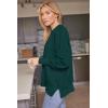imageLILLUSORY Womens Oversized Batwing Sweaters 2025 Fall Outfits Trendy Crewneck Knit Side Slit Fashion Pullover TopsForest Green