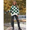 imageLILLUSORY Womens Oversized Batwing Sweaters 2025 Fall Outfits Trendy Crewneck Knit Side Slit Fashion Pullover TopsGreen White
