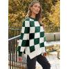 imageLILLUSORY Womens Oversized Batwing Sweaters 2025 Fall Outfits Trendy Crewneck Knit Side Slit Fashion Pullover TopsGreen White