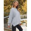 imageLILLUSORY Womens Oversized Batwing Sweaters 2025 Fall Outfits Trendy Crewneck Knit Side Slit Fashion Pullover TopsGrey