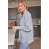 imageLILLUSORY Womens Oversized Batwing Sweaters 2025 Fall Outfits Trendy Crewneck Knit Side Slit Fashion Pullover TopsGrey
