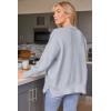 imageLILLUSORY Womens Oversized Batwing Sweaters 2025 Fall Outfits Trendy Crewneck Knit Side Slit Fashion Pullover TopsGrey
