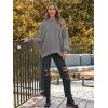 imageLILLUSORY Womens Oversized Batwing Sweaters 2025 Fall Outfits Trendy Crewneck Knit Side Slit Fashion Pullover TopsHazy Gray