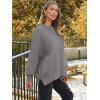 imageLILLUSORY Womens Oversized Batwing Sweaters 2025 Fall Outfits Trendy Crewneck Knit Side Slit Fashion Pullover TopsHazy Gray