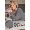 imageLILLUSORY Womens Oversized Batwing Sweaters 2025 Fall Outfits Trendy Crewneck Knit Side Slit Fashion Pullover TopsHazy Gray