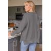 imageLILLUSORY Womens Oversized Batwing Sweaters 2025 Fall Outfits Trendy Crewneck Knit Side Slit Fashion Pullover TopsHazy Gray