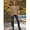 imageLILLUSORY Womens Oversized Batwing Sweaters 2025 Fall Outfits Trendy Crewneck Knit Side Slit Fashion Pullover TopsKhaki