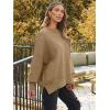 imageLILLUSORY Womens Oversized Batwing Sweaters 2025 Fall Outfits Trendy Crewneck Knit Side Slit Fashion Pullover TopsKhaki