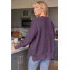 imageLILLUSORY Womens Oversized Batwing Sweaters 2025 Fall Outfits Trendy Crewneck Knit Side Slit Fashion Pullover TopsLavender