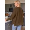 imageLILLUSORY Womens Oversized Batwing Sweaters 2025 Fall Outfits Trendy Crewneck Knit Side Slit Fashion Pullover TopsLight Coffee