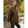 imageLILLUSORY Womens Oversized Batwing Sweaters 2025 Fall Outfits Trendy Crewneck Knit Side Slit Fashion Pullover TopsLight Coffee