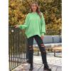 imageLILLUSORY Womens Oversized Batwing Sweaters 2025 Fall Outfits Trendy Crewneck Knit Side Slit Fashion Pullover TopsLight Green