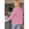 imageLILLUSORY Womens Oversized Batwing Sweaters 2025 Fall Outfits Trendy Crewneck Knit Side Slit Fashion Pullover TopsLight Pink
