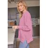 imageLILLUSORY Womens Oversized Batwing Sweaters 2025 Fall Outfits Trendy Crewneck Knit Side Slit Fashion Pullover TopsLight Pink