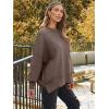 imageLILLUSORY Womens Oversized Batwing Sweaters 2025 Fall Outfits Trendy Crewneck Knit Side Slit Fashion Pullover TopsNutmeg