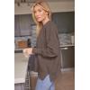 imageLILLUSORY Womens Oversized Batwing Sweaters 2025 Fall Outfits Trendy Crewneck Knit Side Slit Fashion Pullover TopsNutmeg