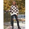 imageLILLUSORY Womens Oversized Batwing Sweaters 2025 Fall Outfits Trendy Crewneck Knit Side Slit Fashion Pullover TopsNutmeg White