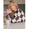 imageLILLUSORY Womens Oversized Batwing Sweaters 2025 Fall Outfits Trendy Crewneck Knit Side Slit Fashion Pullover TopsNutmeg White
