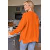 imageLILLUSORY Womens Oversized Batwing Sweaters 2025 Fall Outfits Trendy Crewneck Knit Side Slit Fashion Pullover TopsOrange