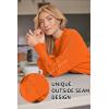 imageLILLUSORY Womens Oversized Batwing Sweaters 2025 Fall Outfits Trendy Crewneck Knit Side Slit Fashion Pullover TopsOrange
