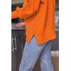 imageLILLUSORY Womens Oversized Batwing Sweaters 2025 Fall Outfits Trendy Crewneck Knit Side Slit Fashion Pullover TopsOrange