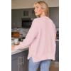 imageLILLUSORY Womens Oversized Batwing Sweaters 2025 Fall Outfits Trendy Crewneck Knit Side Slit Fashion Pullover TopsPale Pink