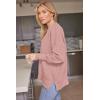 imageLILLUSORY Womens Oversized Batwing Sweaters 2025 Fall Outfits Trendy Crewneck Knit Side Slit Fashion Pullover TopsPink