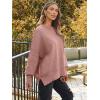 imageLILLUSORY Womens Oversized Batwing Sweaters 2025 Fall Outfits Trendy Crewneck Knit Side Slit Fashion Pullover TopsPink