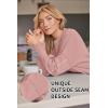 imageLILLUSORY Womens Oversized Batwing Sweaters 2025 Fall Outfits Trendy Crewneck Knit Side Slit Fashion Pullover TopsPink