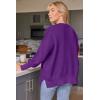 imageLILLUSORY Womens Oversized Batwing Sweaters 2025 Fall Outfits Trendy Crewneck Knit Side Slit Fashion Pullover TopsPurple