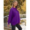 imageLILLUSORY Womens Oversized Batwing Sweaters 2025 Fall Outfits Trendy Crewneck Knit Side Slit Fashion Pullover TopsPurple