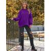 imageLILLUSORY Womens Oversized Batwing Sweaters 2025 Fall Outfits Trendy Crewneck Knit Side Slit Fashion Pullover TopsPurple