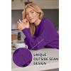 imageLILLUSORY Womens Oversized Batwing Sweaters 2025 Fall Outfits Trendy Crewneck Knit Side Slit Fashion Pullover TopsPurple