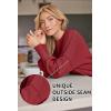 imageLILLUSORY Womens Oversized Batwing Sweaters 2025 Fall Outfits Trendy Crewneck Knit Side Slit Fashion Pullover TopsRed