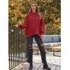 imageLILLUSORY Womens Oversized Batwing Sweaters 2025 Fall Outfits Trendy Crewneck Knit Side Slit Fashion Pullover TopsRed