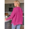 imageLILLUSORY Womens Oversized Batwing Sweaters 2025 Fall Outfits Trendy Crewneck Knit Side Slit Fashion Pullover TopsRose Red