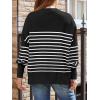 imageLILLUSORY Womens Oversized Batwing Sweaters 2025 Fall Outfits Trendy Crewneck Knit Side Slit Fashion Pullover TopsStripe Black
