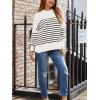imageLILLUSORY Womens Oversized Batwing Sweaters 2025 Fall Outfits Trendy Crewneck Knit Side Slit Fashion Pullover TopsStripe White