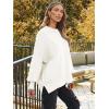 imageLILLUSORY Womens Oversized Batwing Sweaters 2025 Fall Outfits Trendy Crewneck Knit Side Slit Fashion Pullover TopsWhite